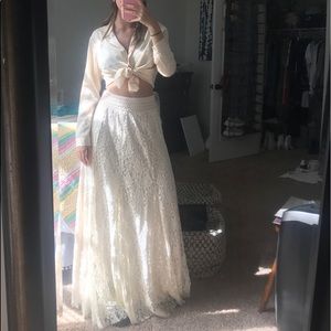 Kimchi Blue Ivory Lace Maxi Skirt